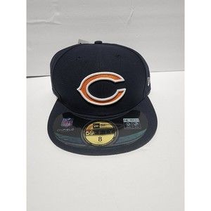 New Size 8 New Era Chicago Bears 59Fifty On Field Fitted Hat Cap Navy Blue NFL 2